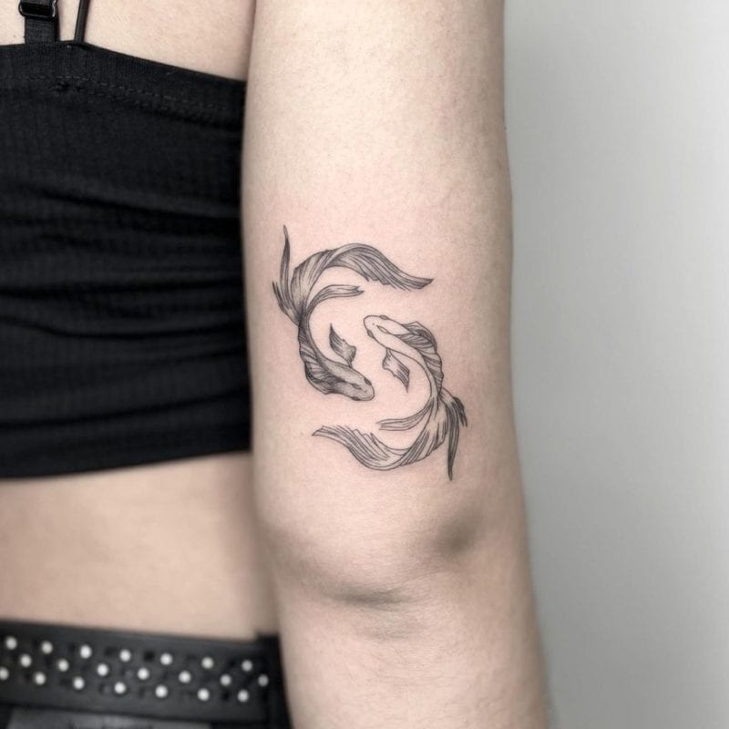 Tattoo peces koi yin y yang