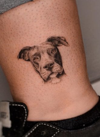 Tattoo perro micro realismo