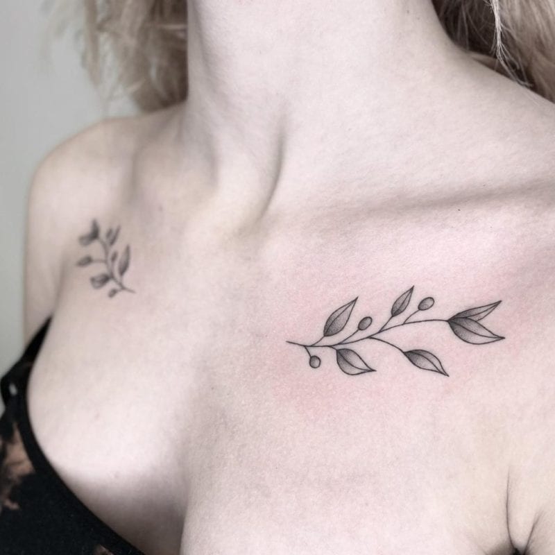 Tattoo Olivos en el pecho