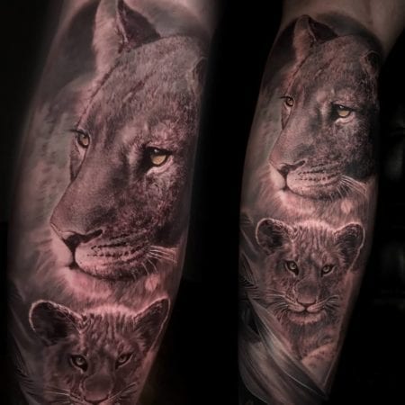 Tattoo realismo leona