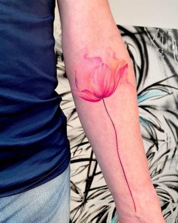 Tattoo flor acuarela