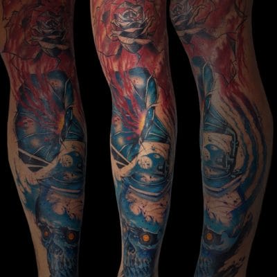 Tattoo gramola y calavera