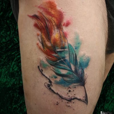 tattoo pluma a color