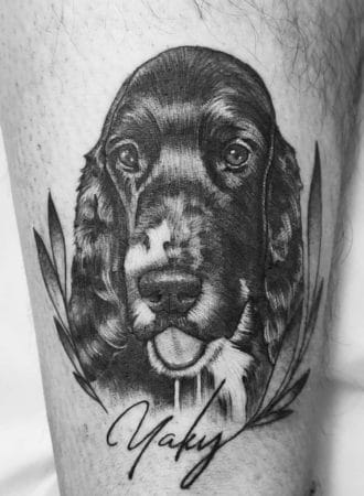 tattoo perro microrealismo