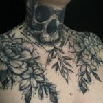 tattoo calavera y flores
