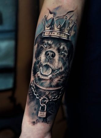 Tattoo perro realista