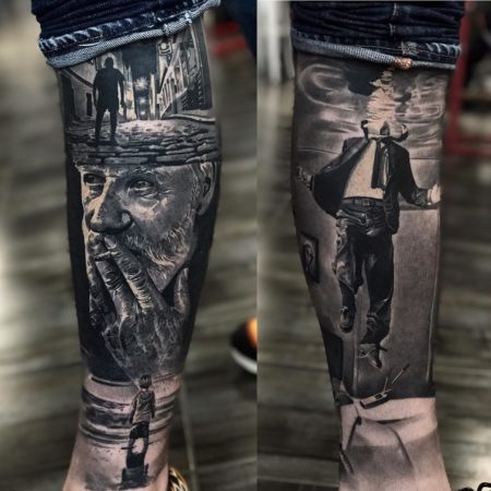 tattoo pierna realista