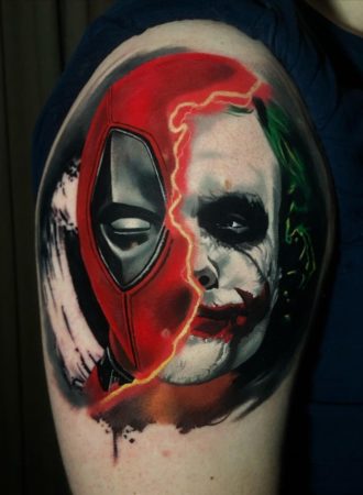 tattoo deadpool y joker