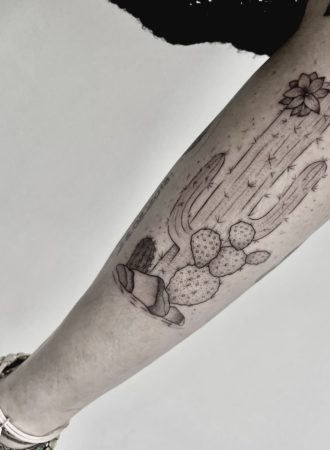 tattoo cactus fine line