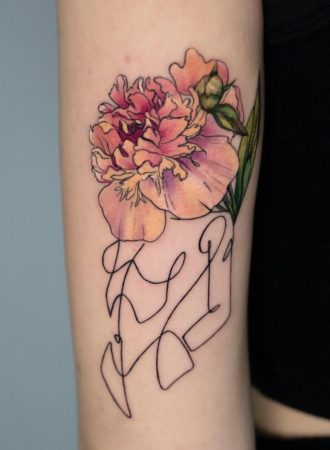 tattoo flor y fineline
