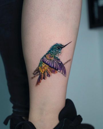 tattoo colibrí color