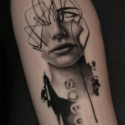 Tatuaje para pierna vanguardista