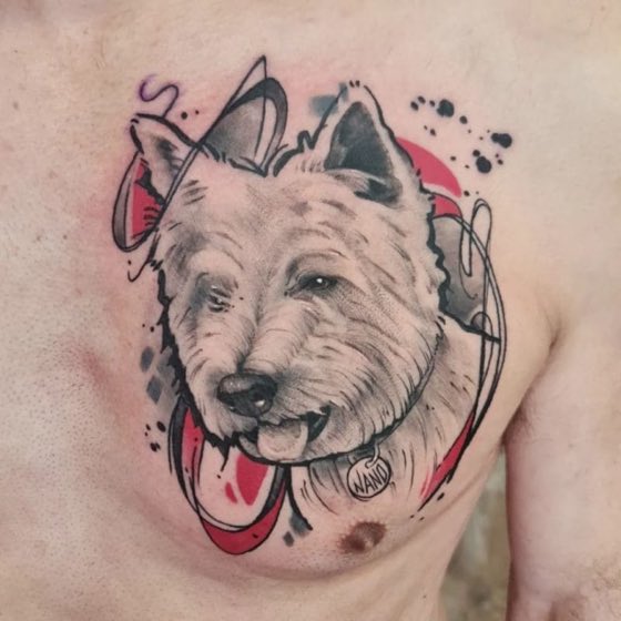 Retrato realista de un perro